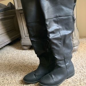 Over the knee black boots